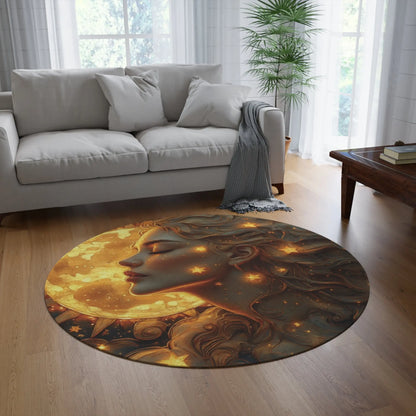 Celestial Lady Sun Area Round Rug Printify