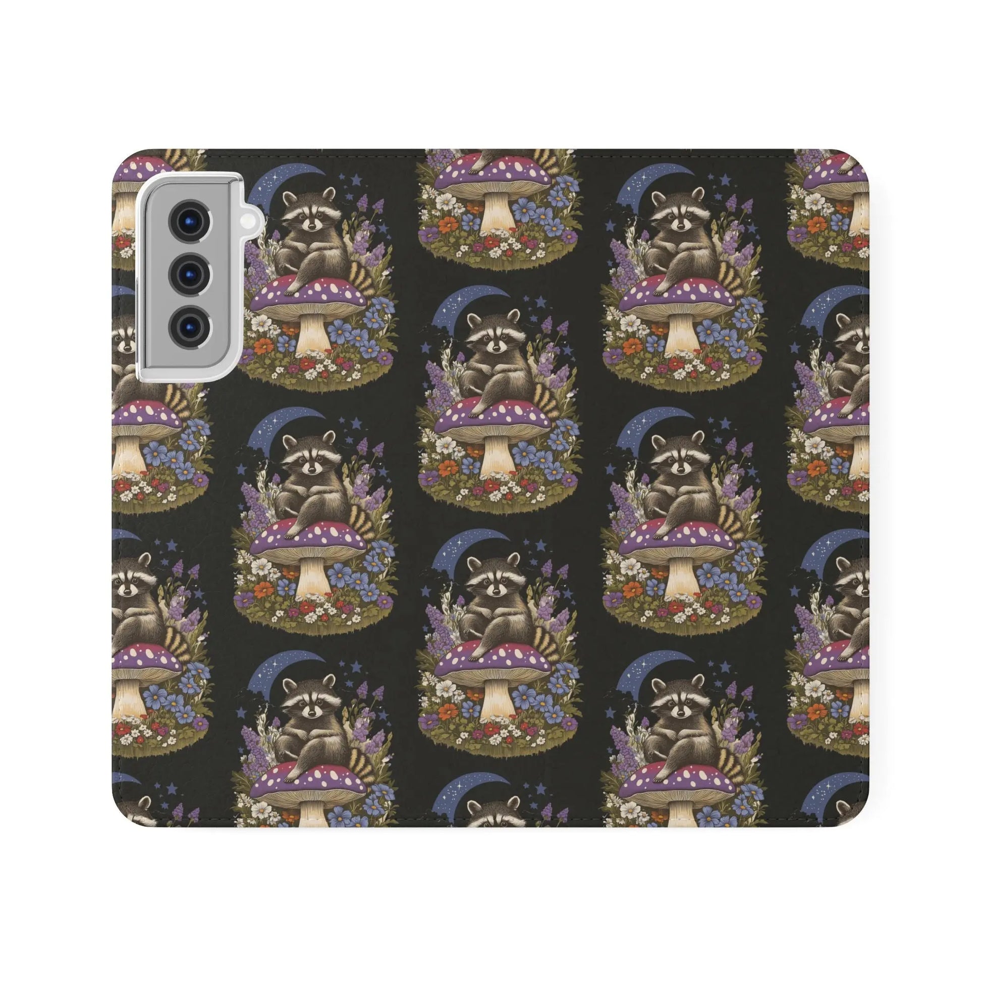 Raccoon Flip Case - Whimsical Wildlife Design for Phone Protection Printify