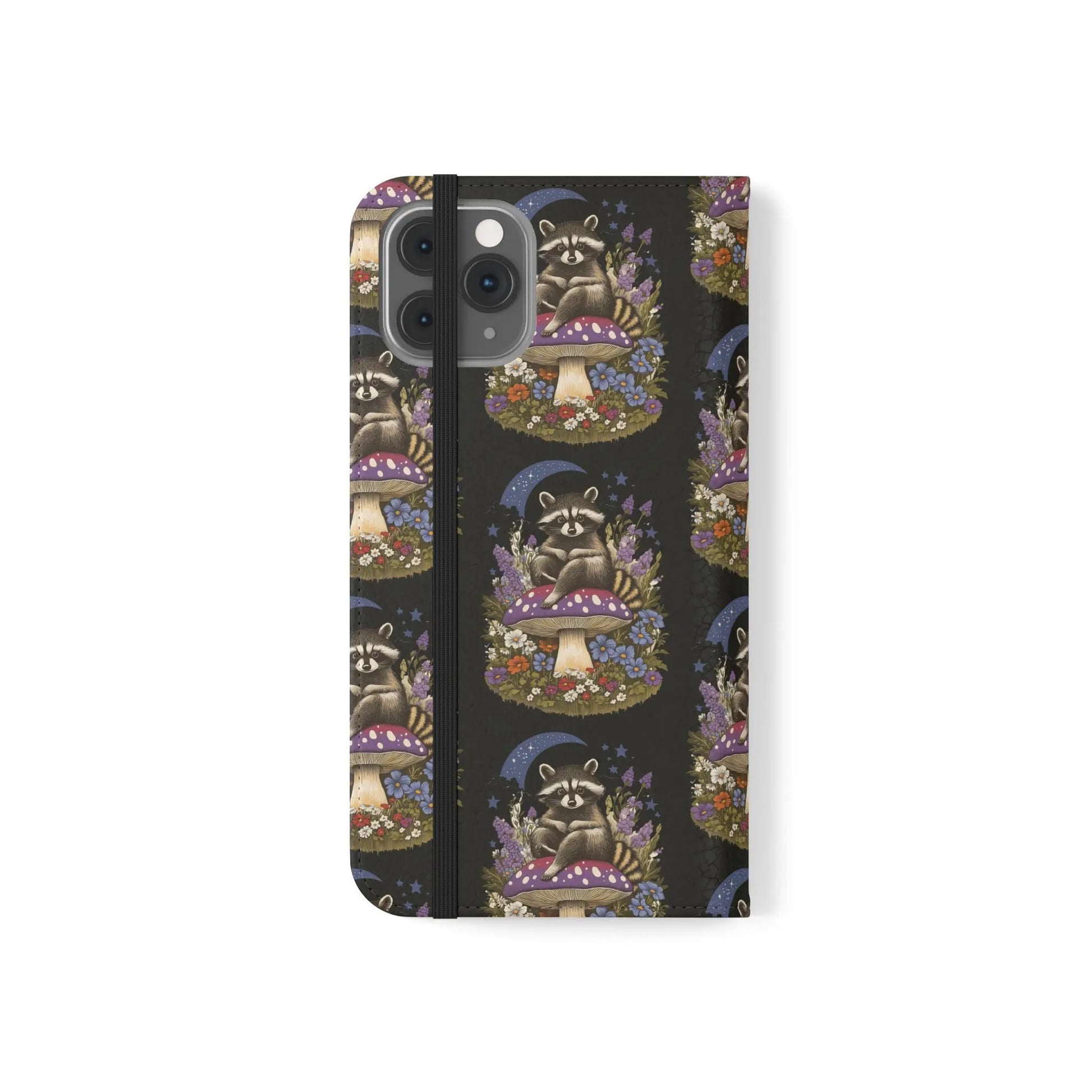 Raccoon Flip Case - Whimsical Wildlife Design for Phone Protection Printify