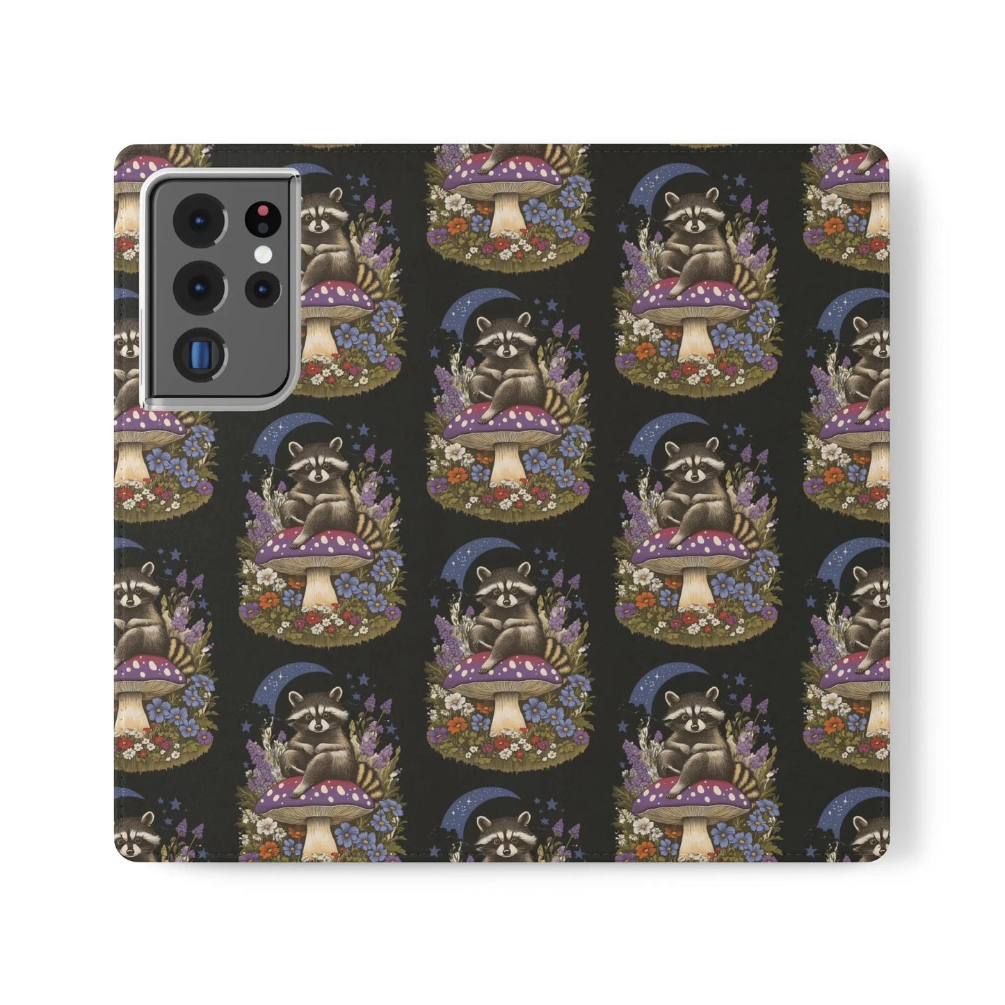 Raccoon Flip Case - Whimsical Wildlife Design for Phone Protection Printify