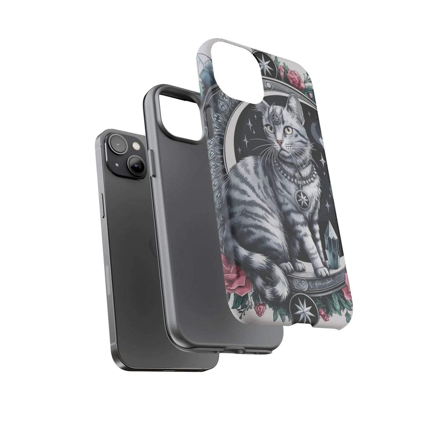 Celestial Pagan Cat iPhone Tough Case – Durable & Mystical Design Printify