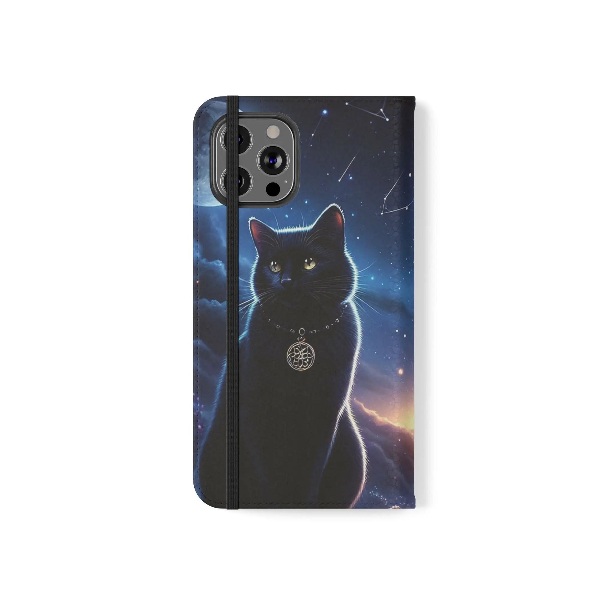 Artistic Flip Cases with pagan and Celestial Designs – Stylish Phone Wallet for Everyday Use. WitchyPets.com