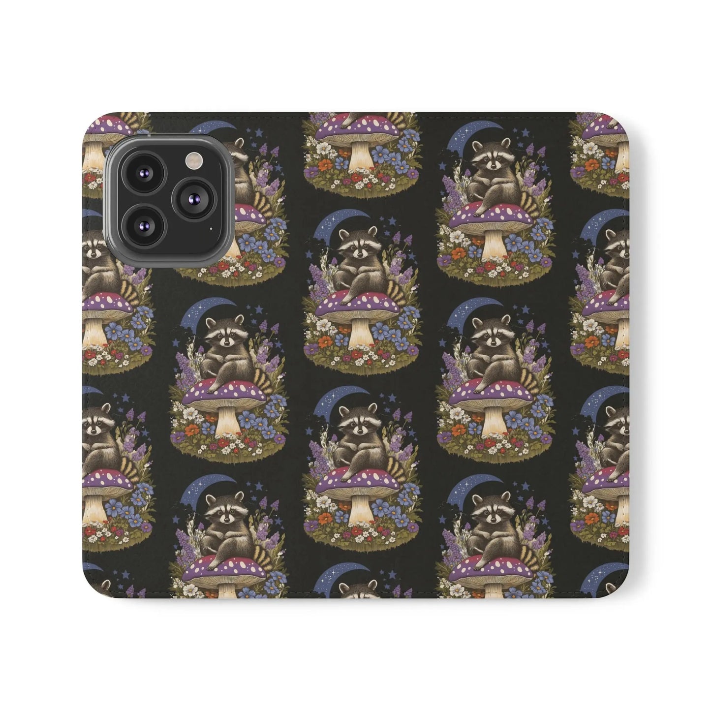 Raccoon Flip Case - Whimsical Wildlife Design for Phone Protection Printify