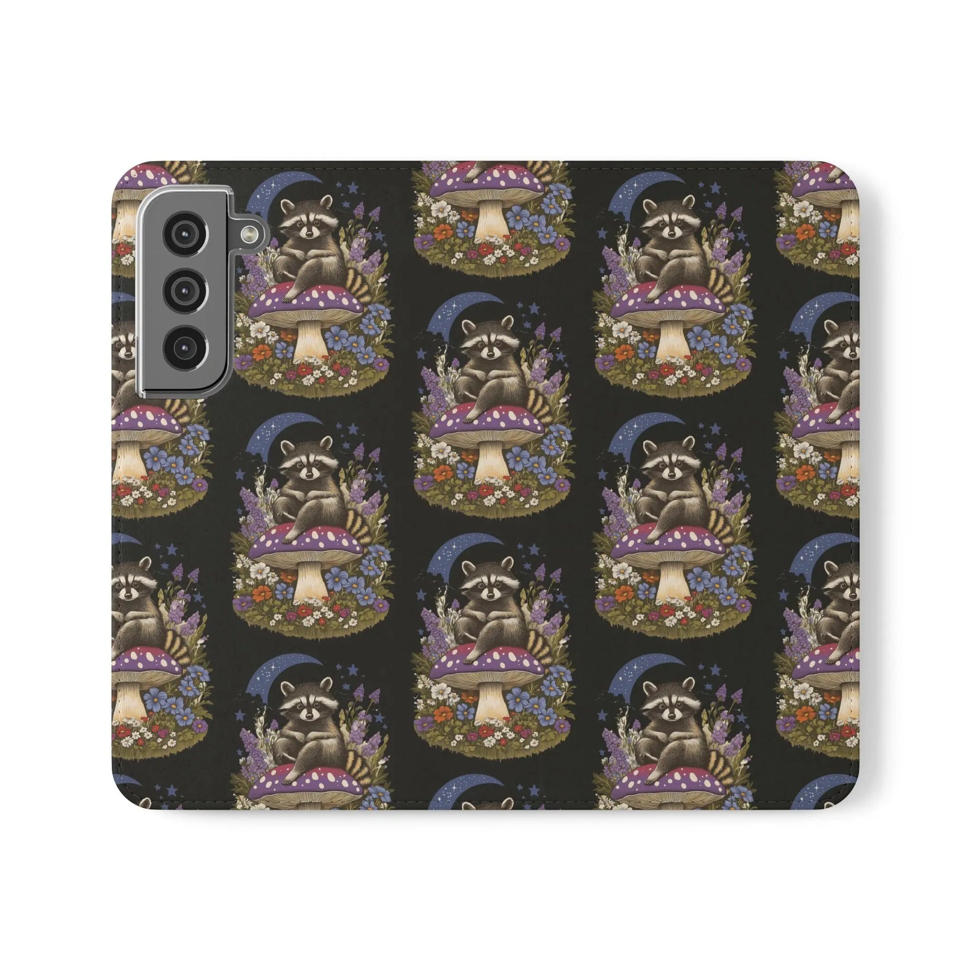 Raccoon Flip Case - Whimsical Wildlife Design for Phone Protection Printify