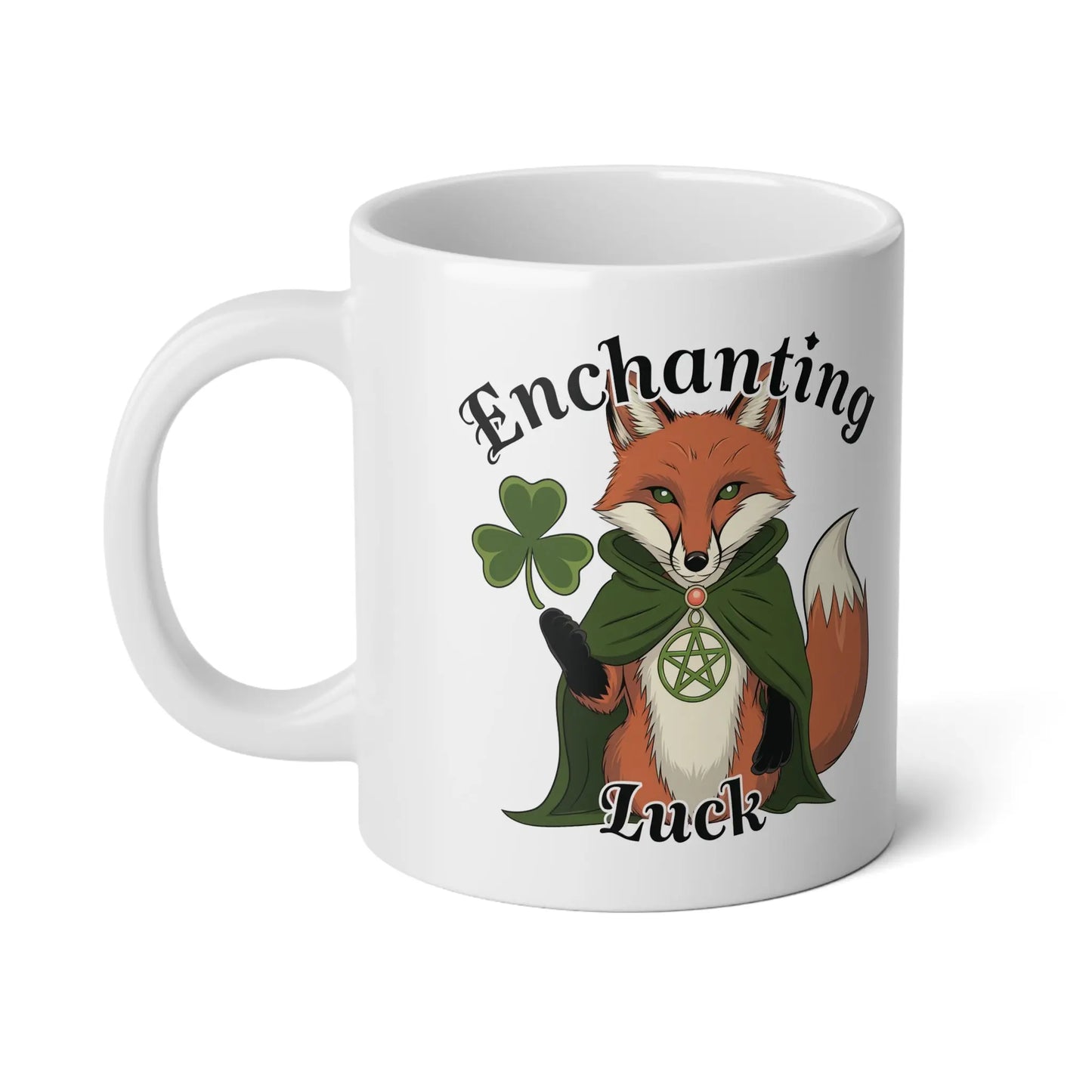 Enchanting Fox 20oz Jumbo Mug for St. Patrick's Day Printify