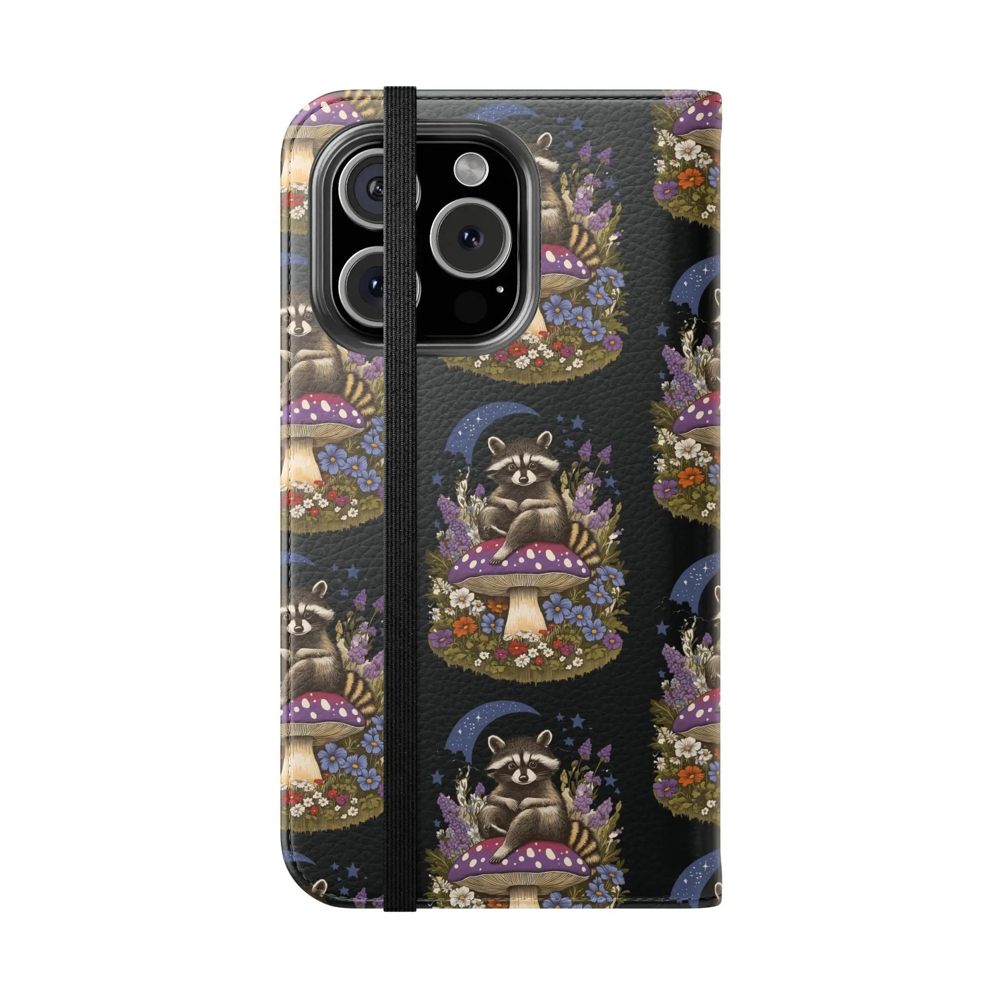 Raccoon Flip Case - Whimsical Wildlife Design for Phone Protection Printify