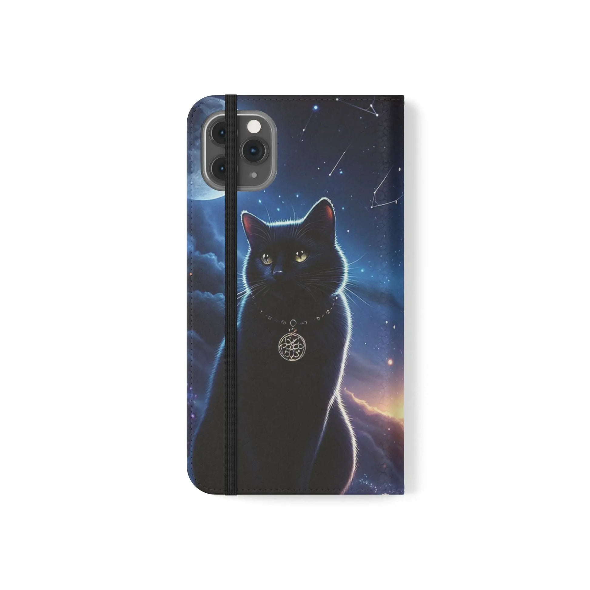 Artistic Flip Cases with pagan and Celestial Designs – Stylish Phone Wallet for Everyday Use. WitchyPets.com