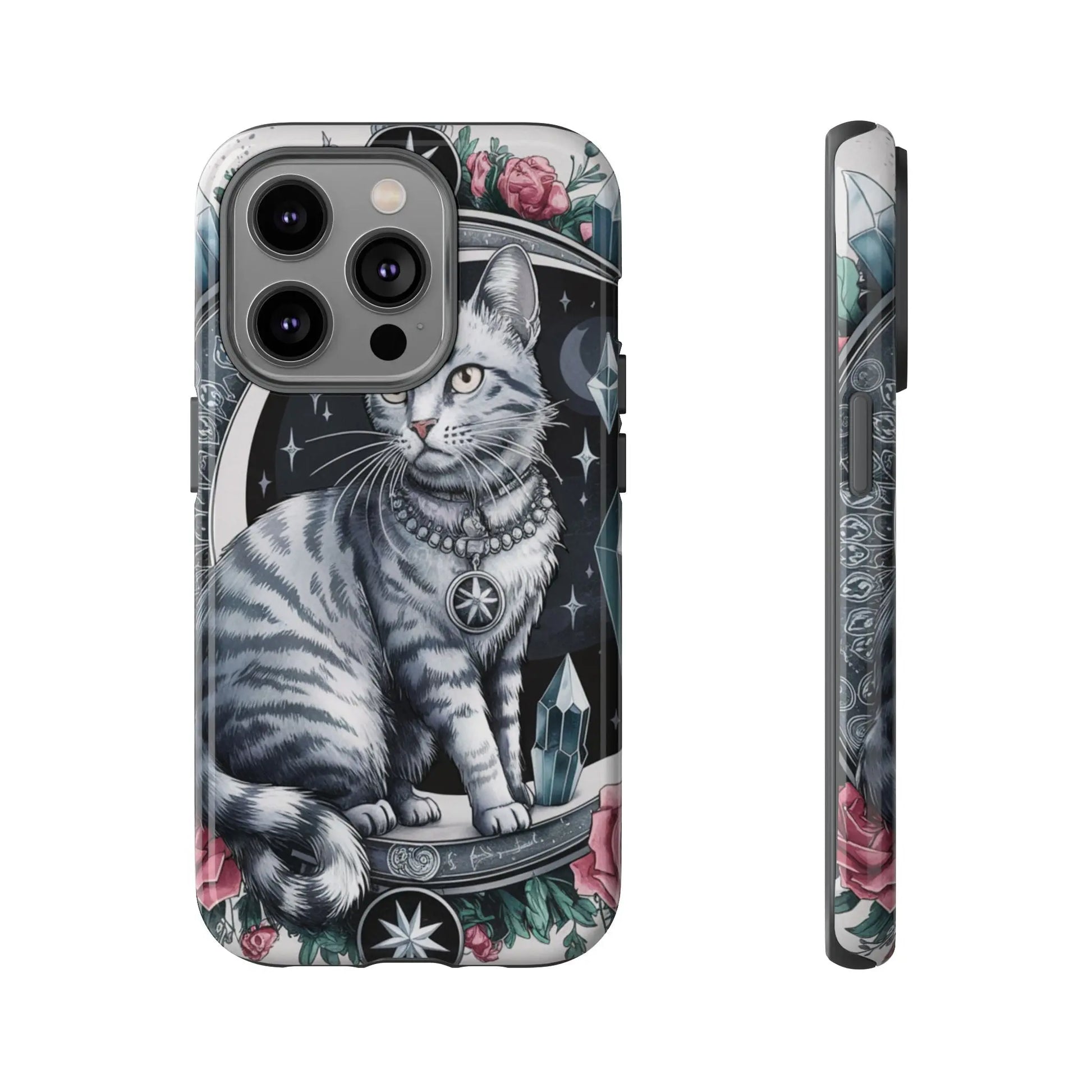 Celestial Pagan Cat iPhone Tough Case – Durable & Mystical Design Printify