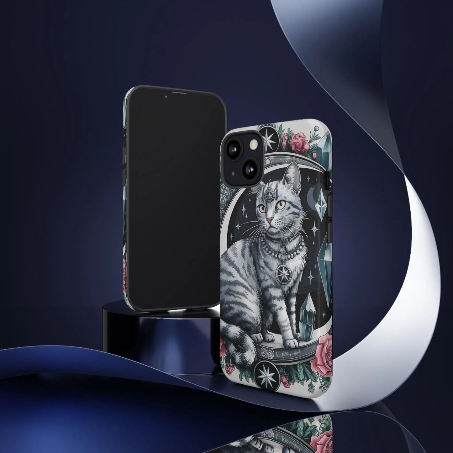 Celestial Pagan Cat iPhone Tough Case – Durable & Mystical Design Printify