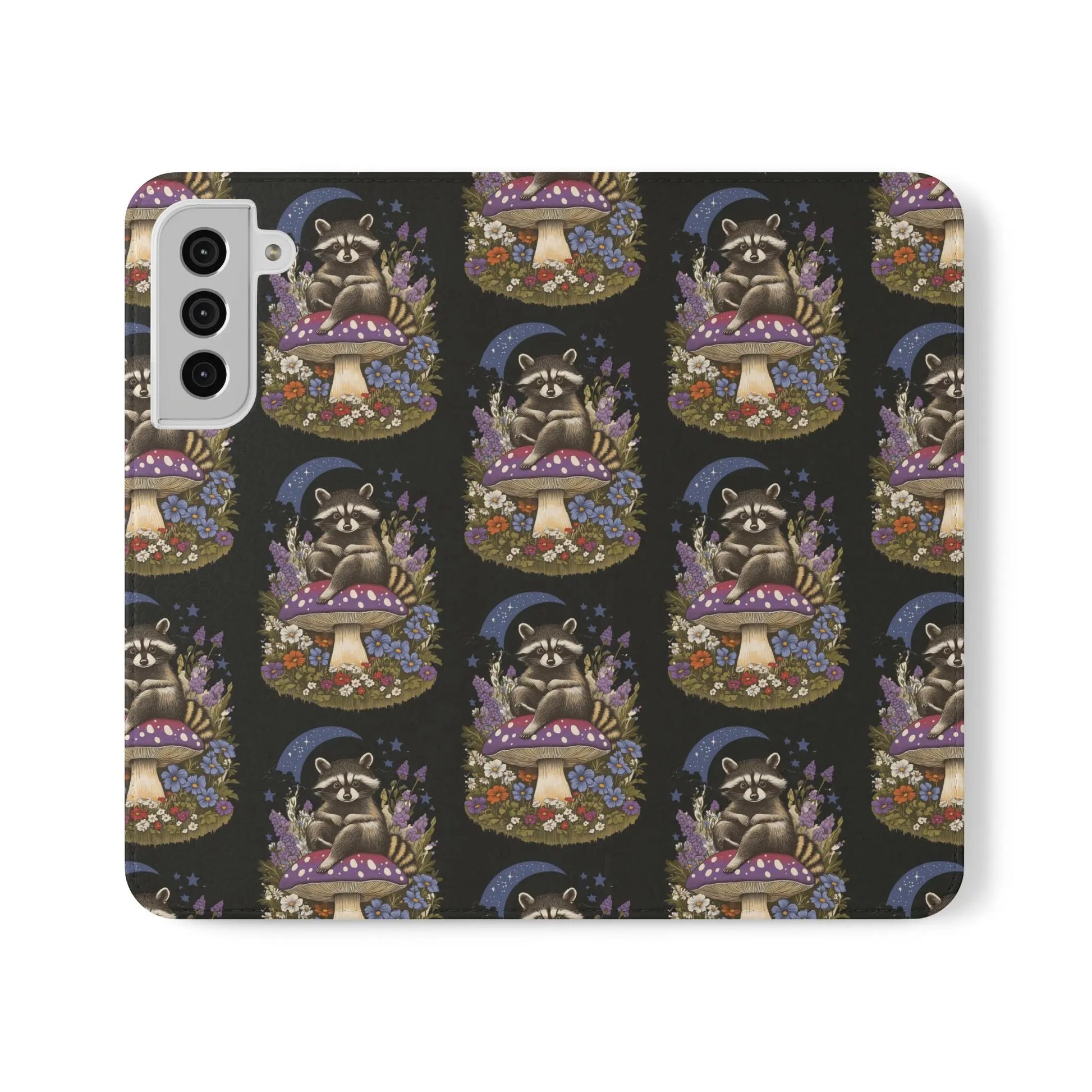 Raccoon Flip Case - Whimsical Wildlife Design for Phone Protection Printify