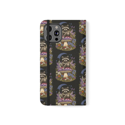 Raccoon Flip Case - Whimsical Wildlife Design for Phone Protection Printify