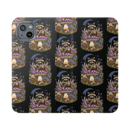 Raccoon Flip Case - Whimsical Wildlife Design for Phone Protection Printify