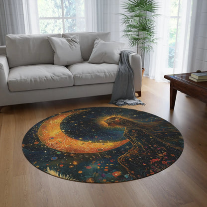 Boho Celestial Round Rug Printify