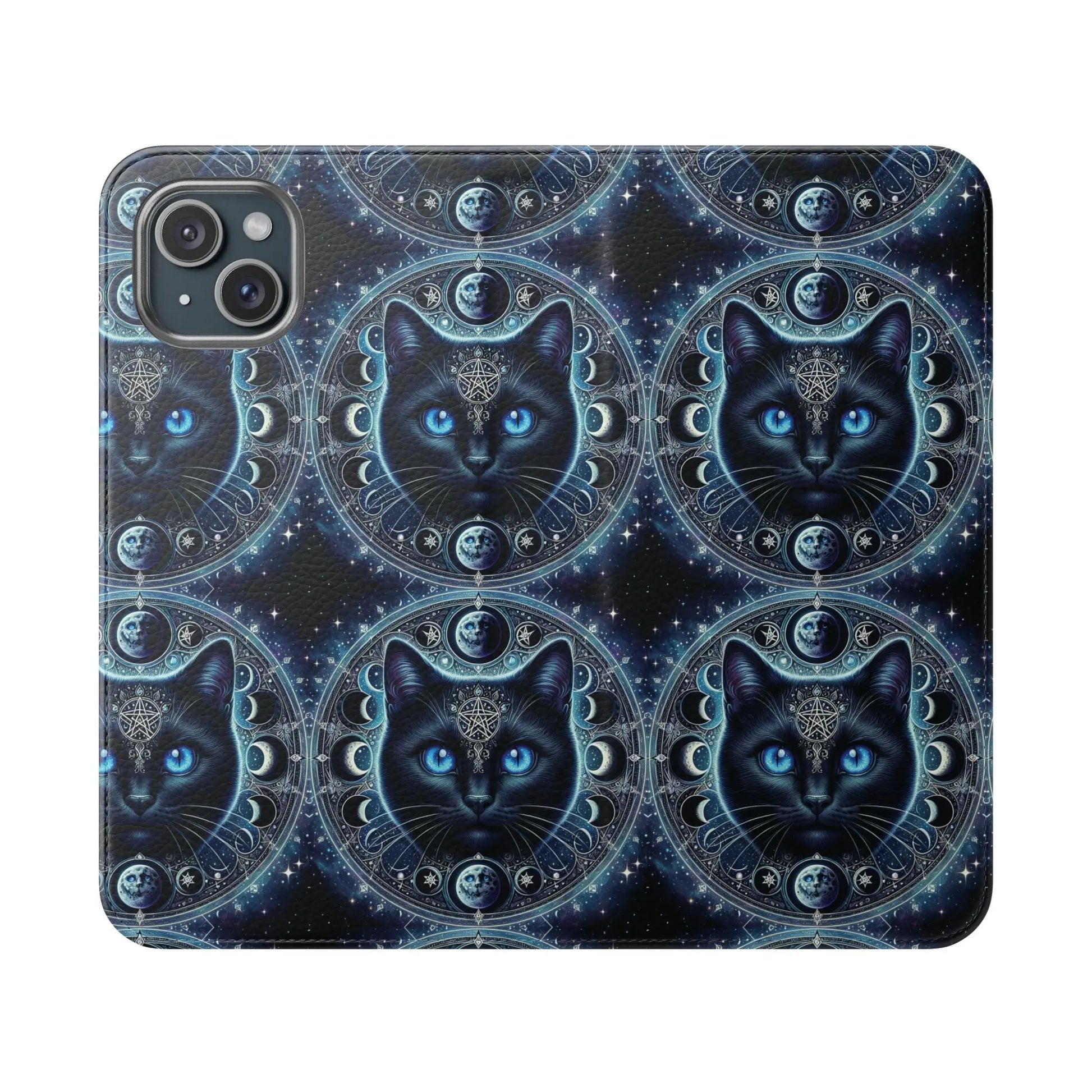 Cosmic Cat Flip Case - Stylish Galaxy Design for Cat Lovers Printify