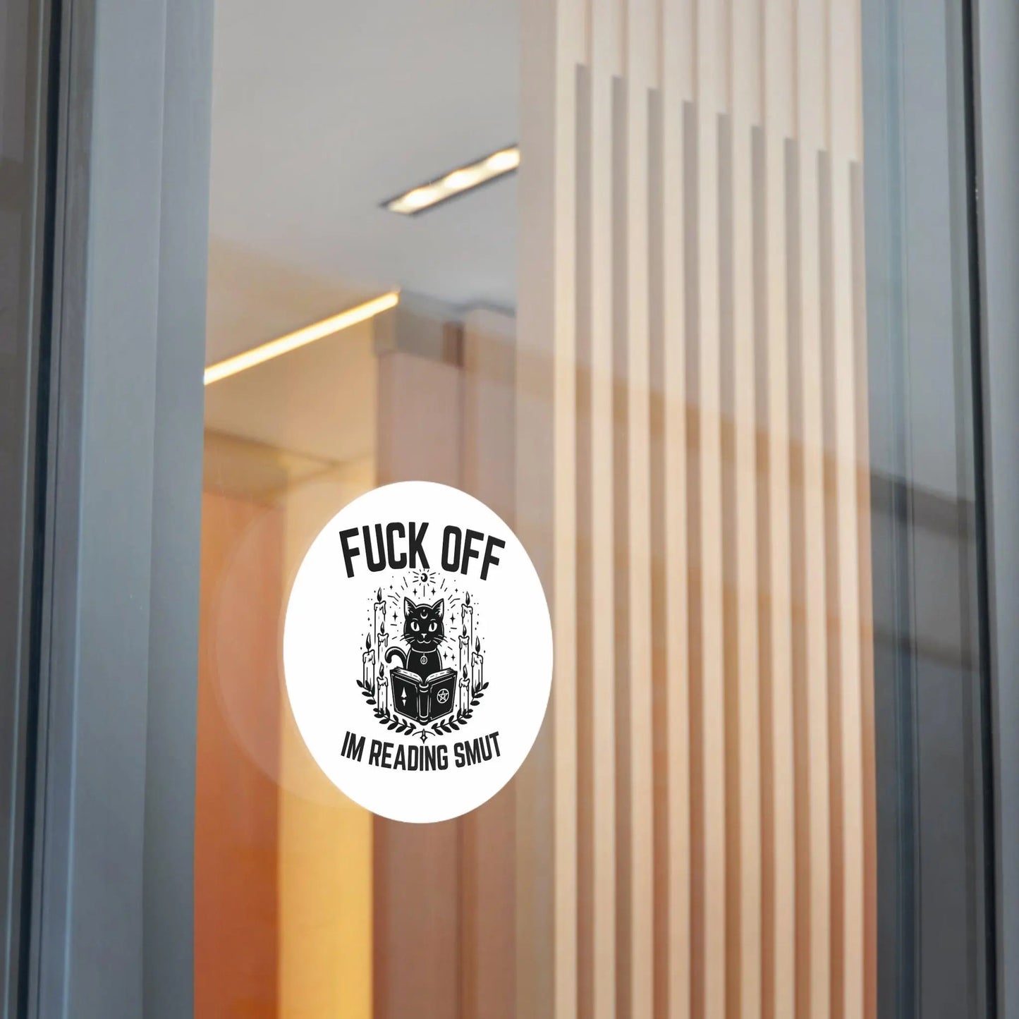 Vinyl Stickers - Fu** Off Im Reading Smut Black Wiccan Humor Design Printify