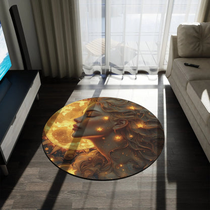 Celestial Lady Sun Area Round Rug Printify