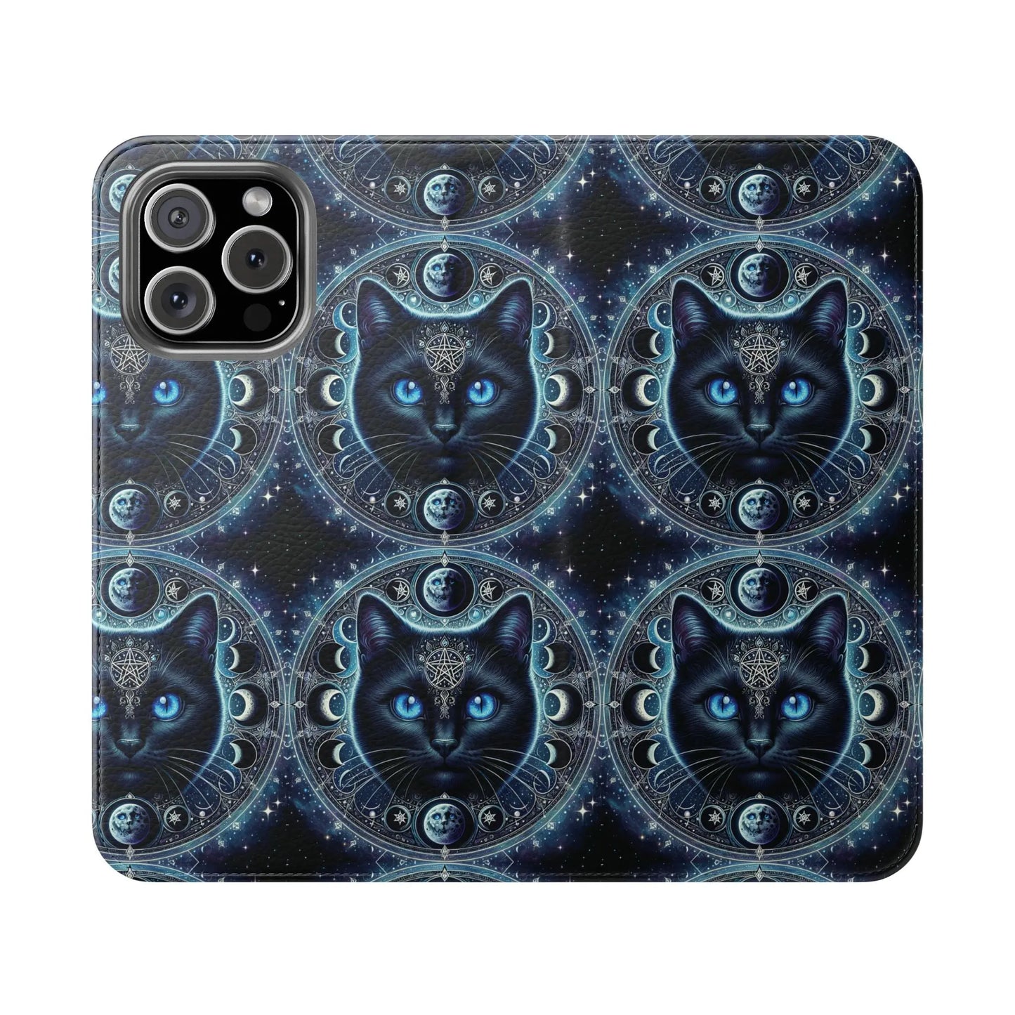 Cosmic Cat Flip Case - Stylish Galaxy Design for Cat Lovers Printify