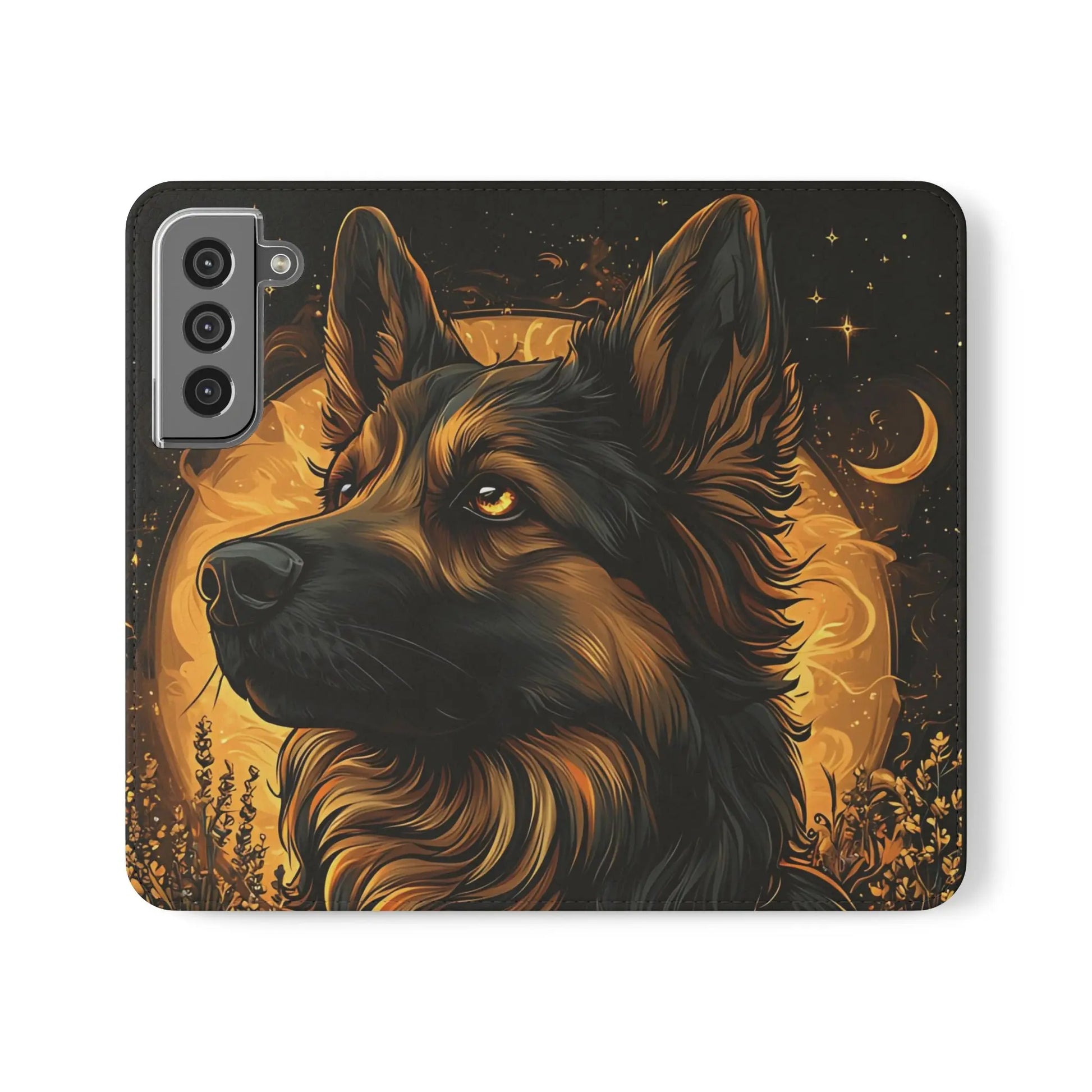 Dog Phone Case – German Shepherd and Moon Design WitchyPets.com