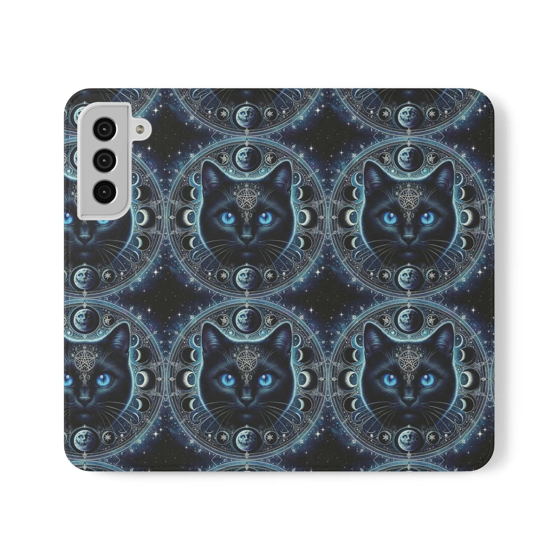 Cosmic Cat Flip Case - Stylish Galaxy Design for Cat Lovers Printify