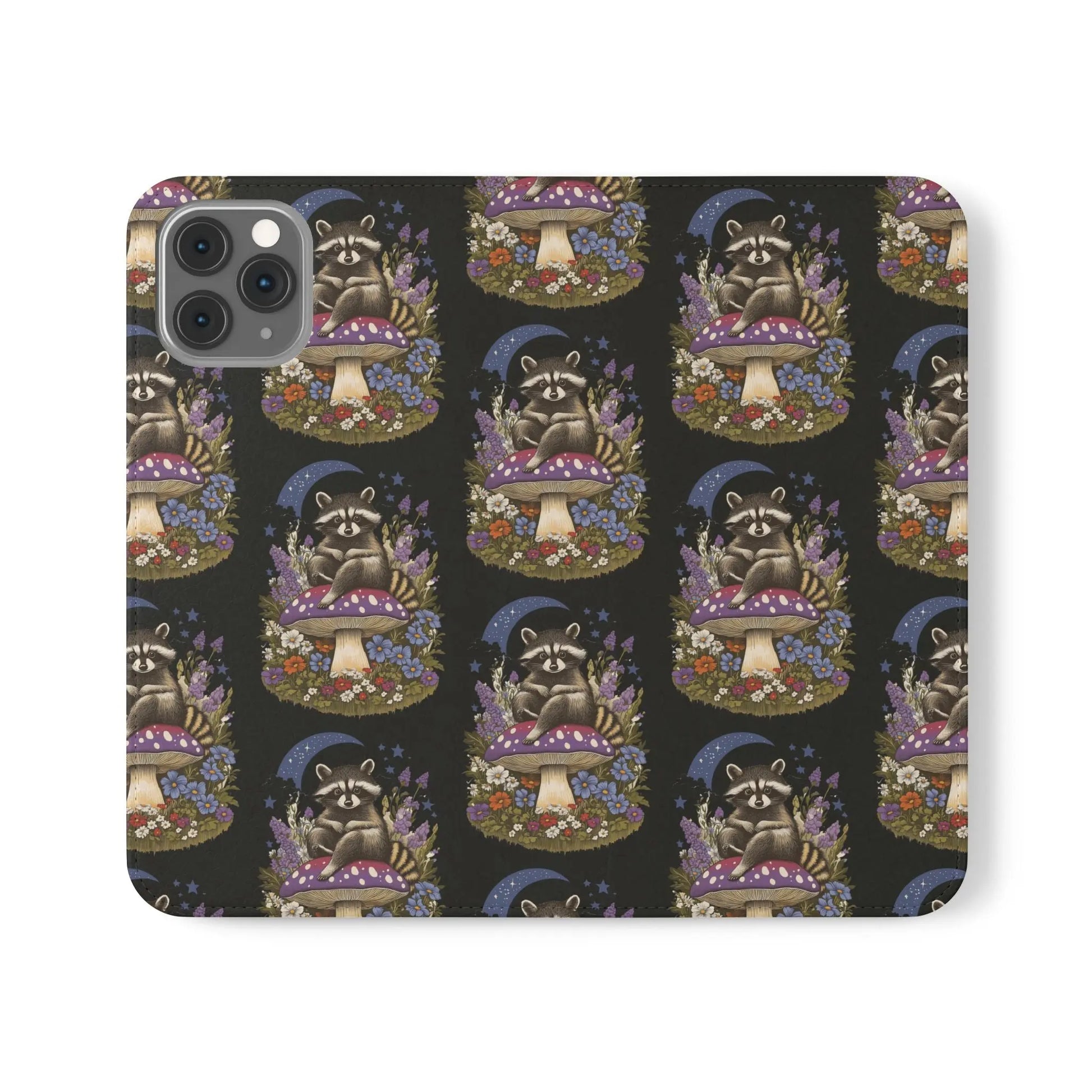 Raccoon Flip Case - Whimsical Wildlife Design for Phone Protection Printify