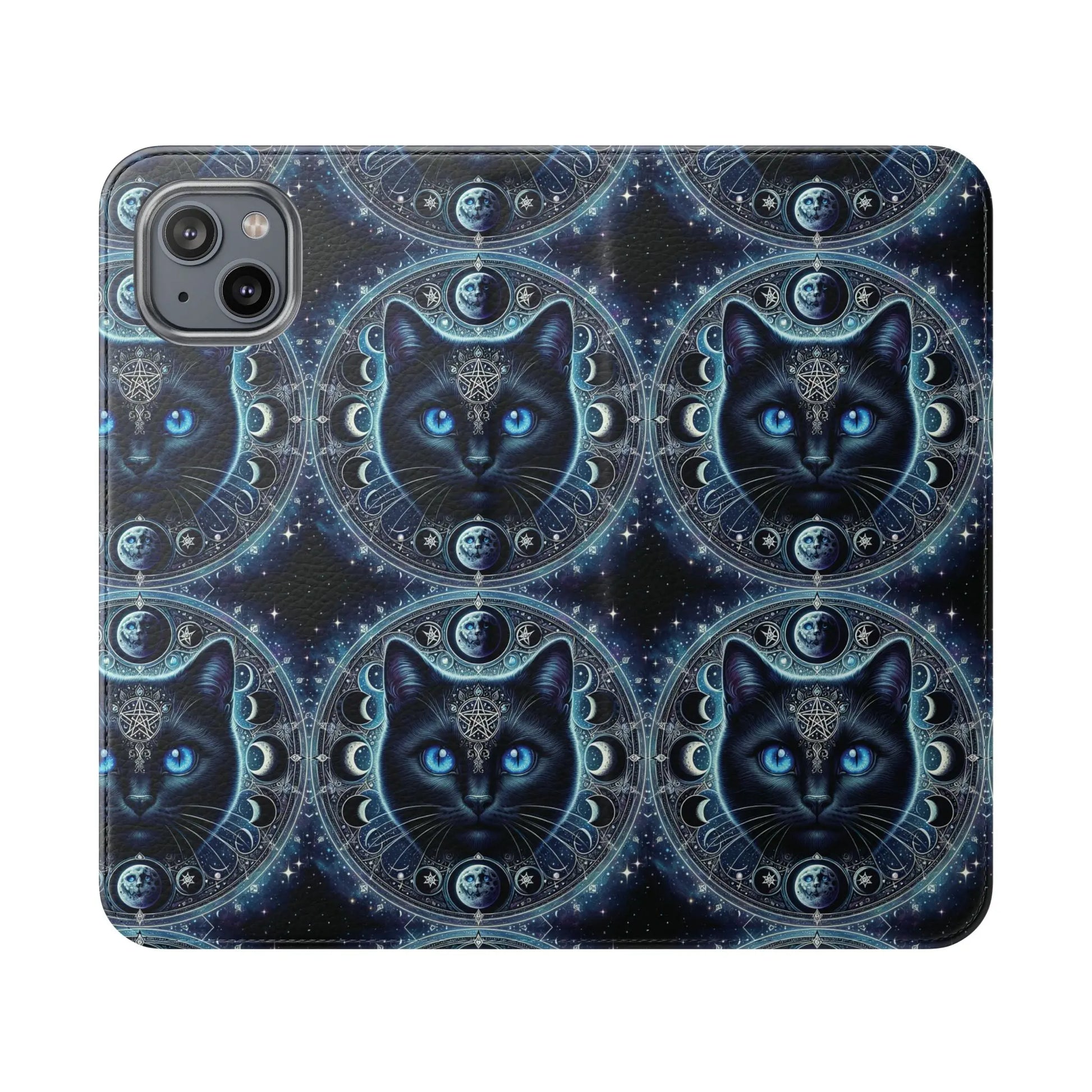 Cosmic Cat Flip Case - Stylish Galaxy Design for Cat Lovers Printify