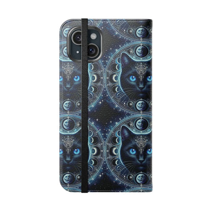 Cosmic Cat Flip Case - Stylish Galaxy Design for Cat Lovers Printify