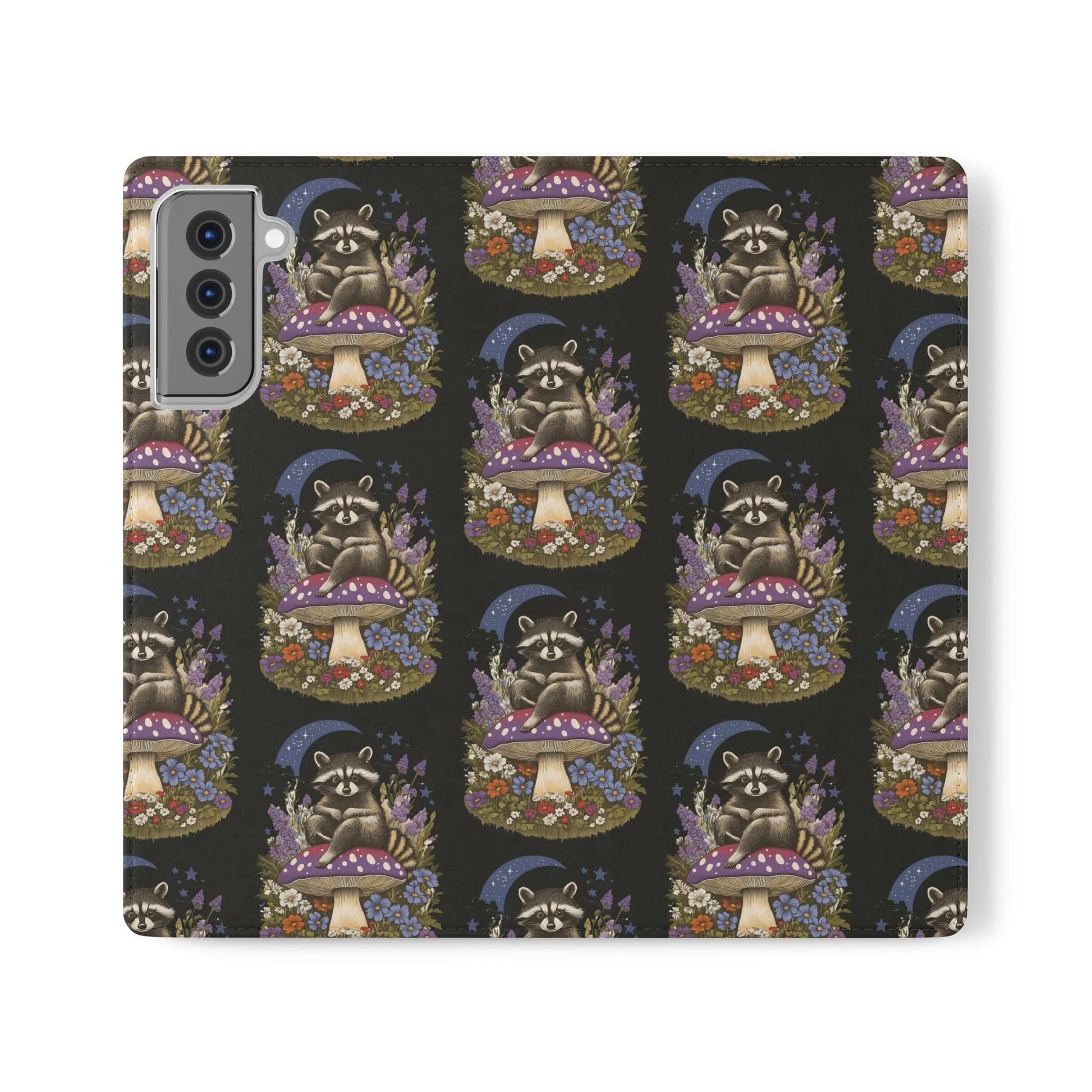 Raccoon Flip Case - Whimsical Wildlife Design for Phone Protection Printify