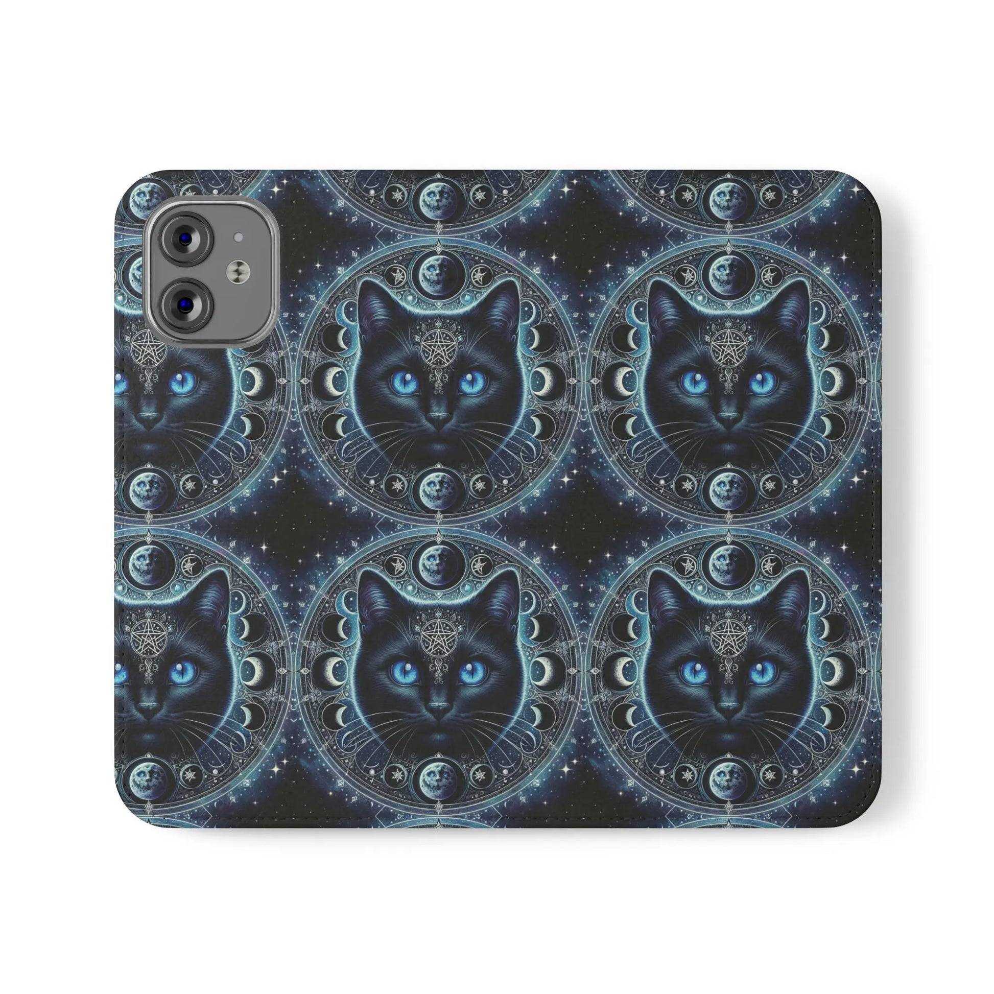 Cosmic Cat Flip Case - Stylish Galaxy Design for Cat Lovers Printify