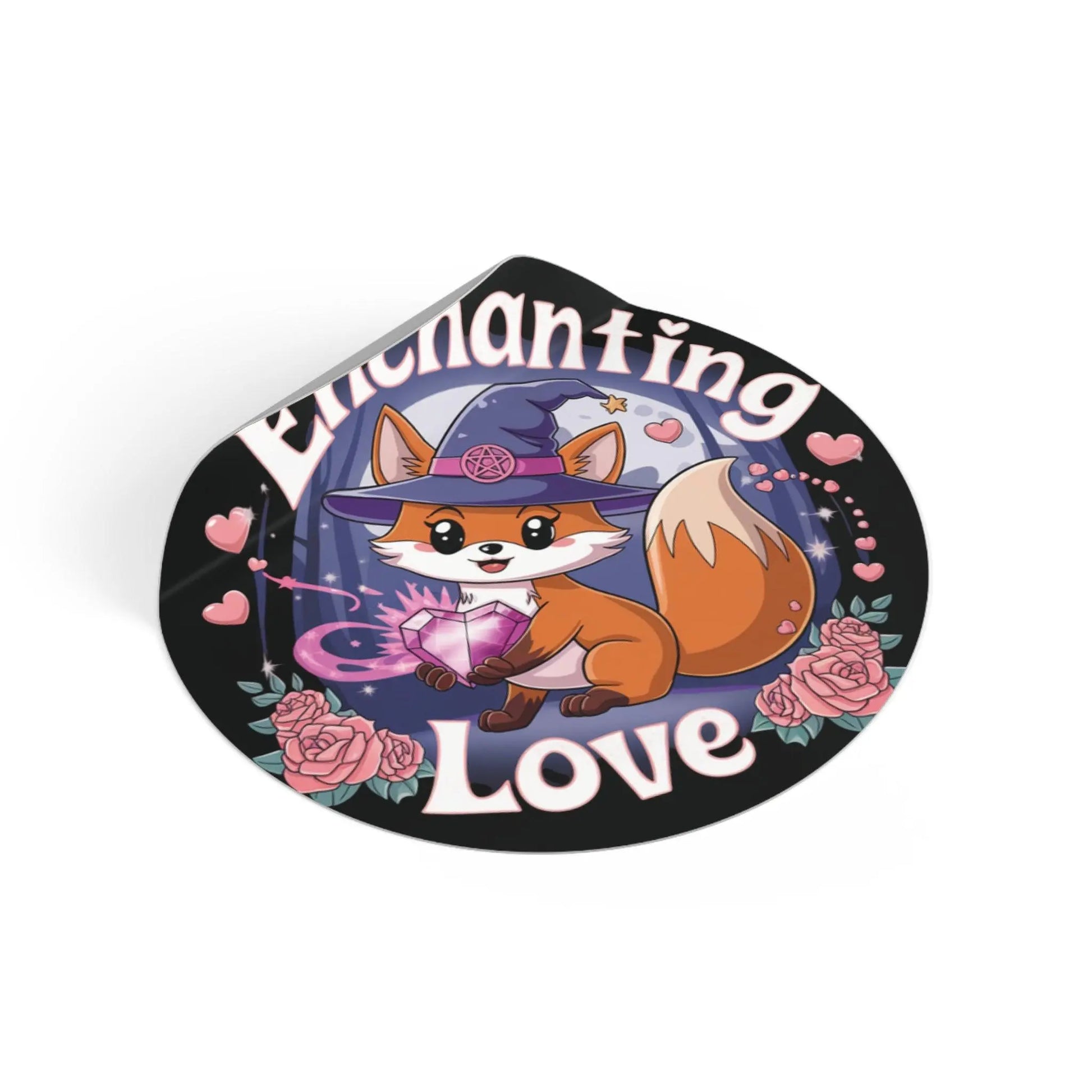 Wiccan Fox Vinyl Stickers Printify