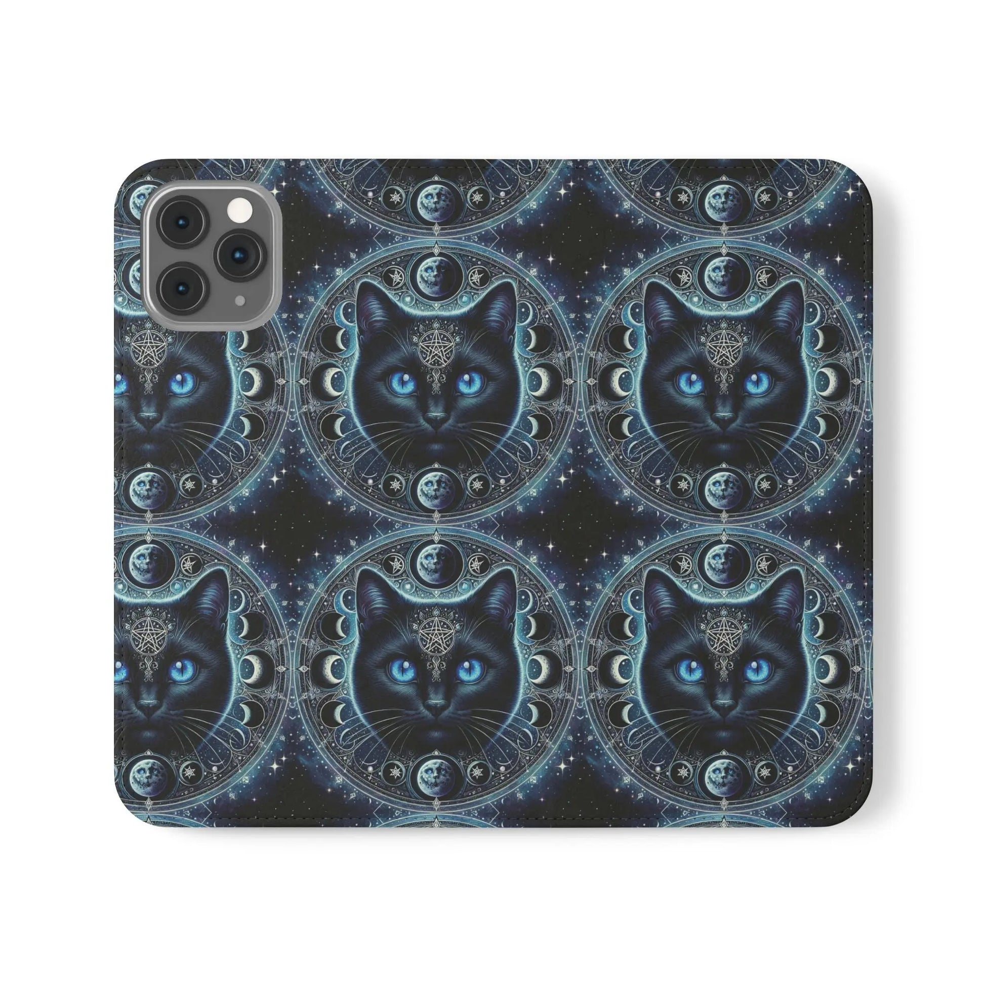 Cosmic Cat Flip Case - Stylish Galaxy Design for Cat Lovers Printify