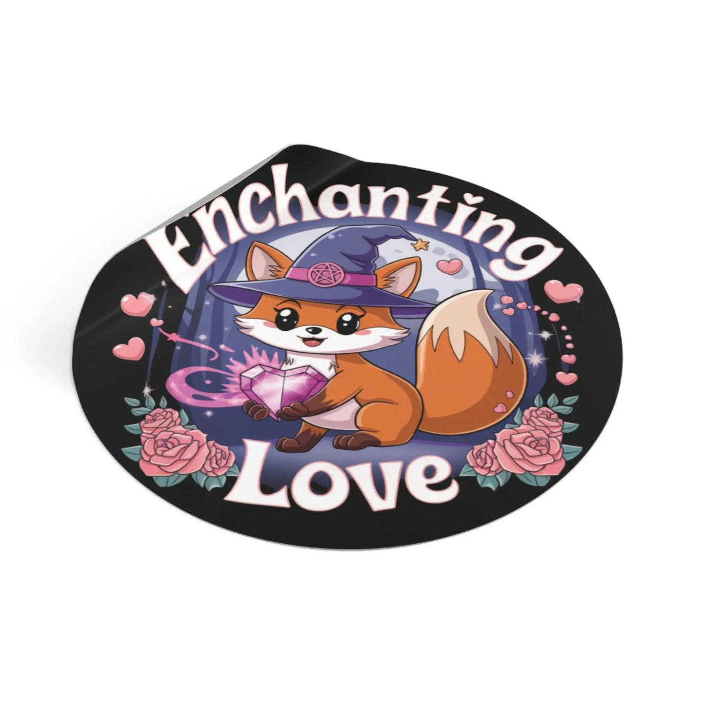 Wiccan Fox Vinyl Stickers Printify