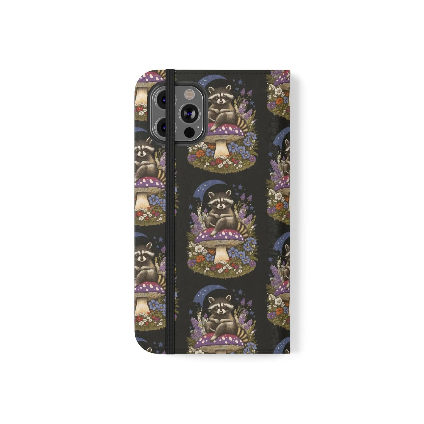 Raccoon Flip Case - Whimsical Wildlife Design for Phone Protection Printify