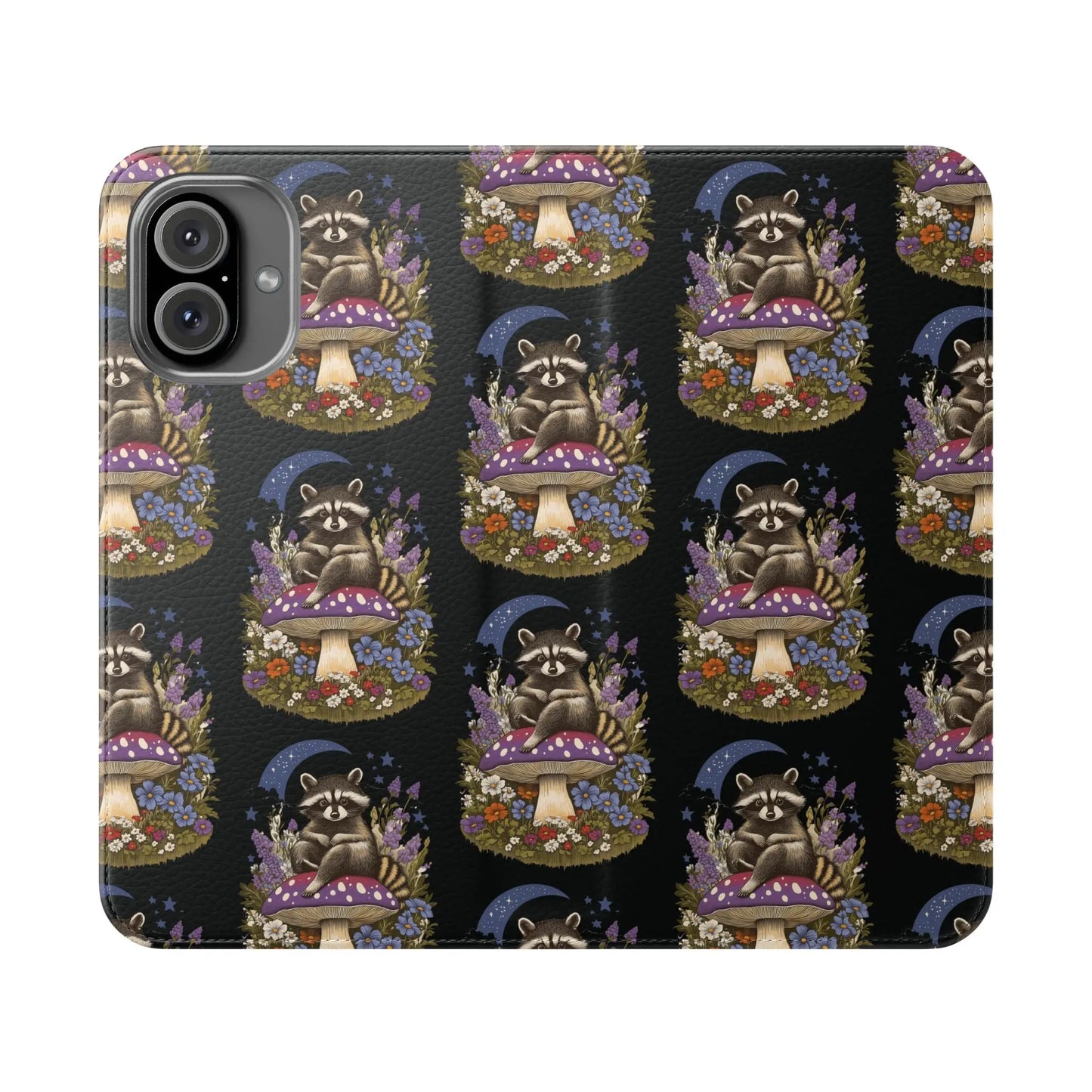 Raccoon Flip Case - Whimsical Wildlife Design for Phone Protection Printify