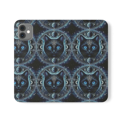 Cosmic Cat Flip Case - Stylish Galaxy Design for Cat Lovers Printify