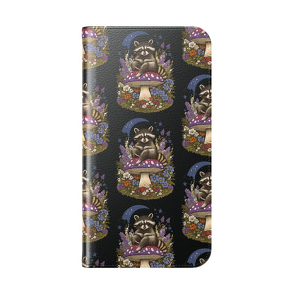 Raccoon Flip Case - Whimsical Wildlife Design for Phone Protection Printify