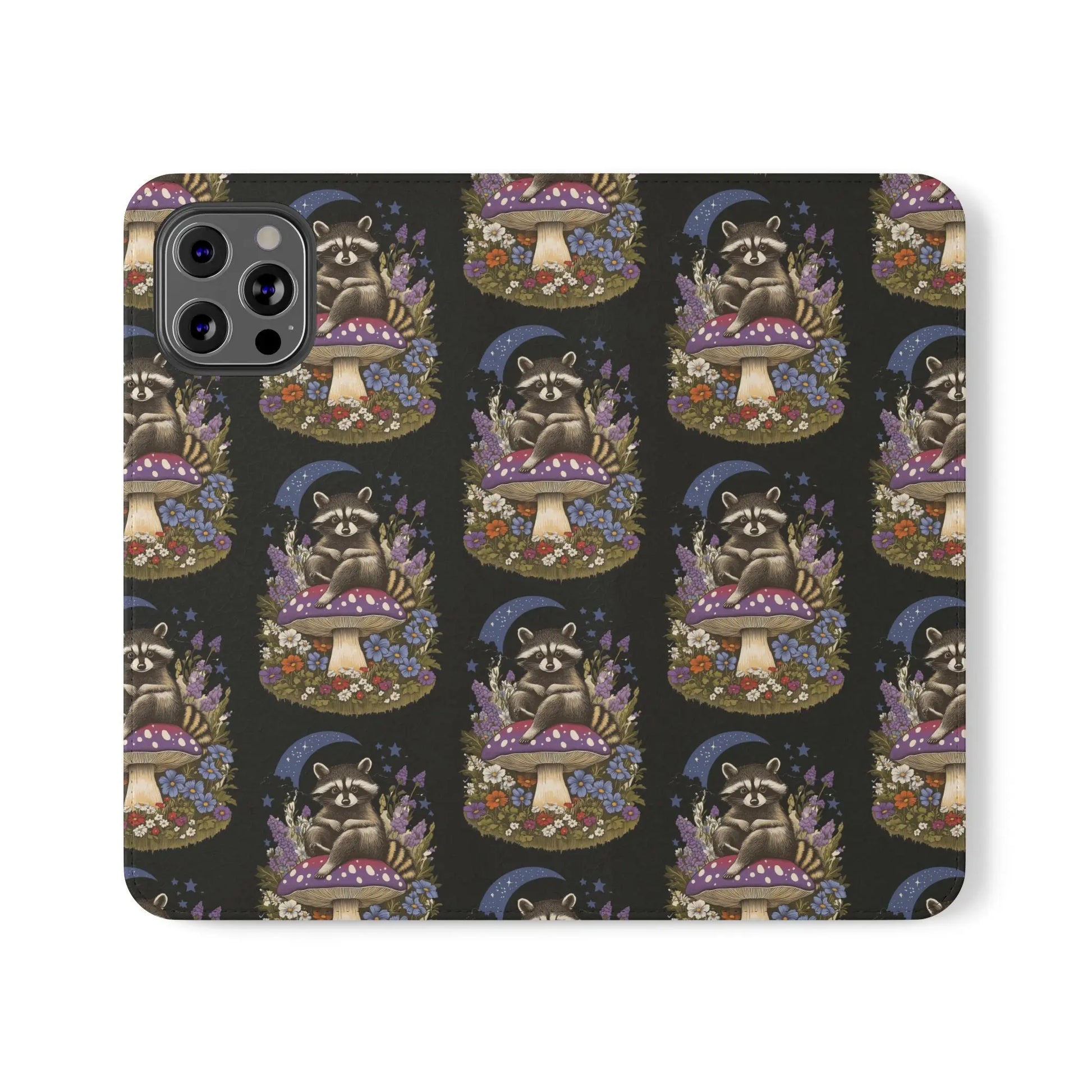 Raccoon Flip Case - Whimsical Wildlife Design for Phone Protection Printify