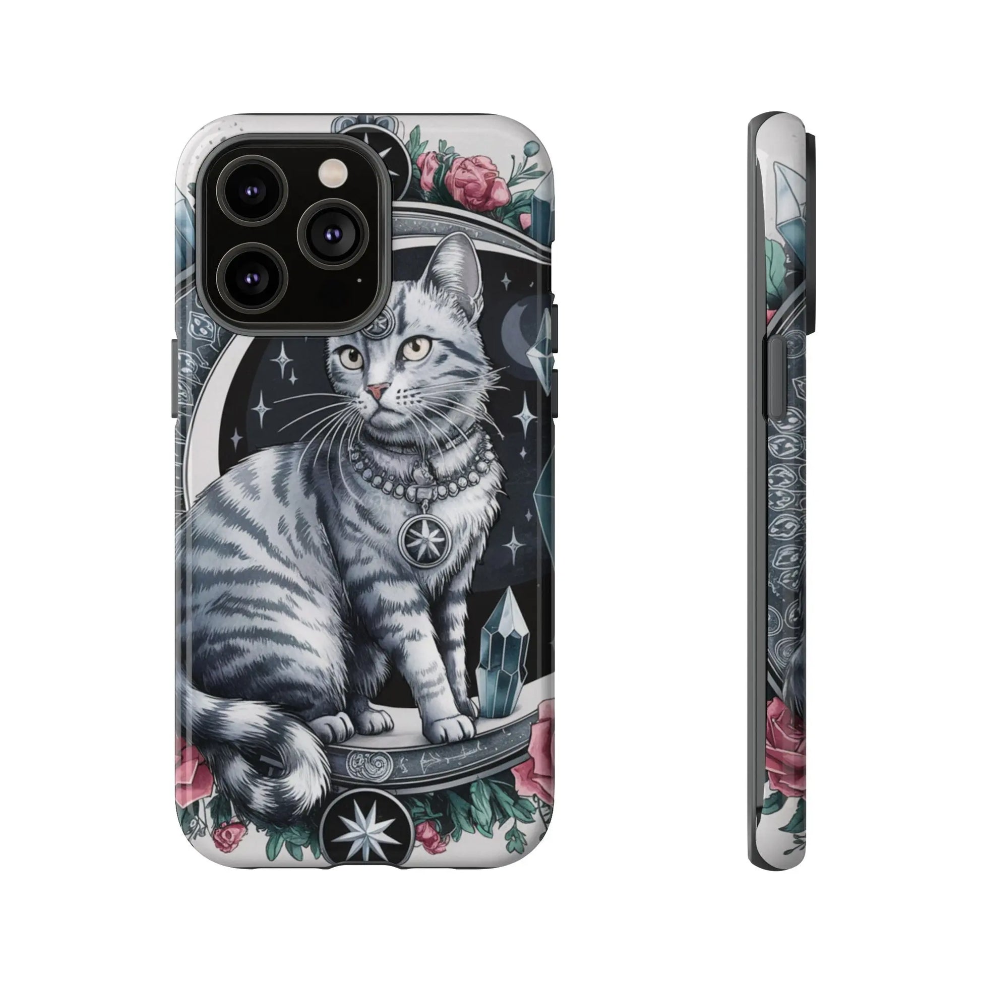 Celestial Pagan Cat iPhone Tough Case – Durable & Mystical Design Printify