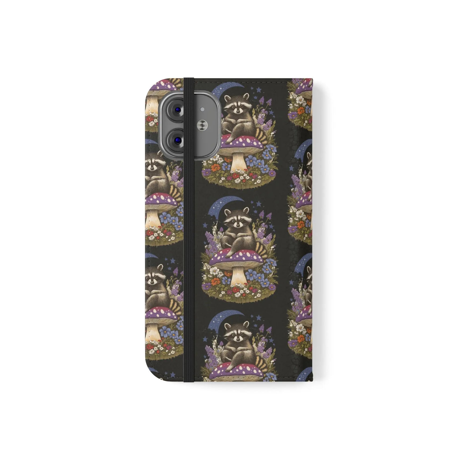 Raccoon Flip Case - Whimsical Wildlife Design for Phone Protection Printify