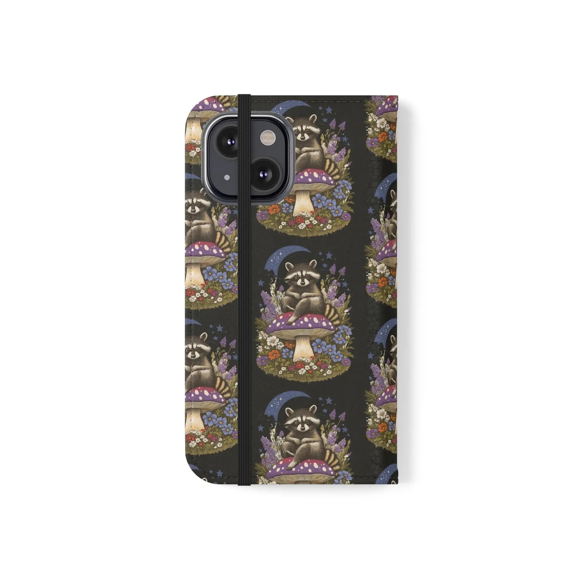 Raccoon Flip Case - Whimsical Wildlife Design for Phone Protection Printify