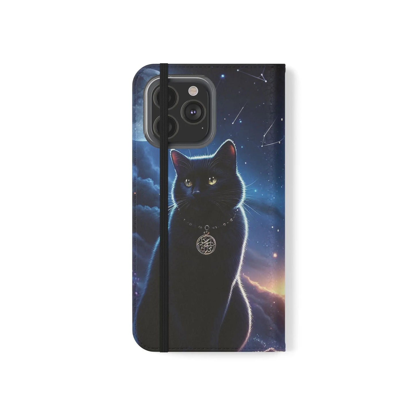 Artistic Flip Cases with pagan and Celestial Designs – Stylish Phone Wallet for Everyday Use. WitchyPets.com