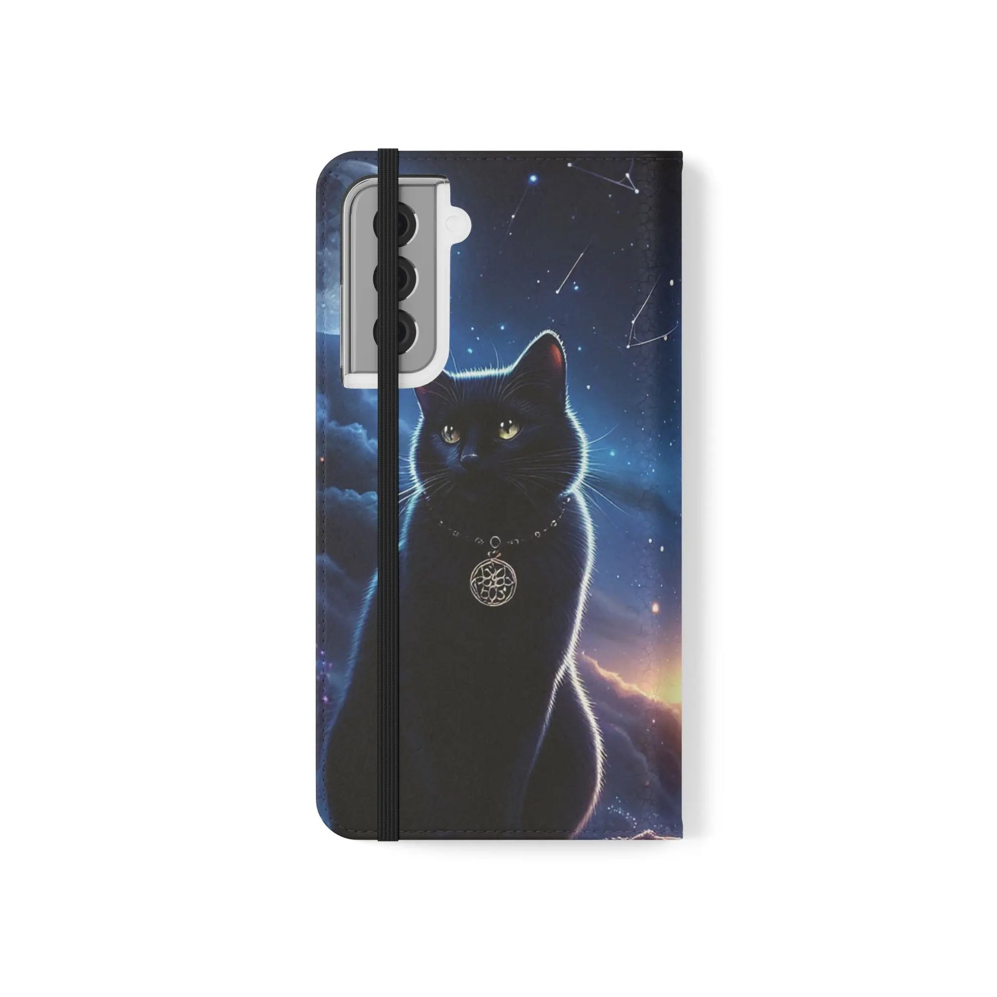 Artistic Flip Cases with pagan and Celestial Designs – Stylish Phone Wallet for Everyday Use. WitchyPets.com