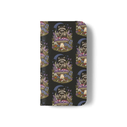 Raccoon Flip Case - Whimsical Wildlife Design for Phone Protection Printify