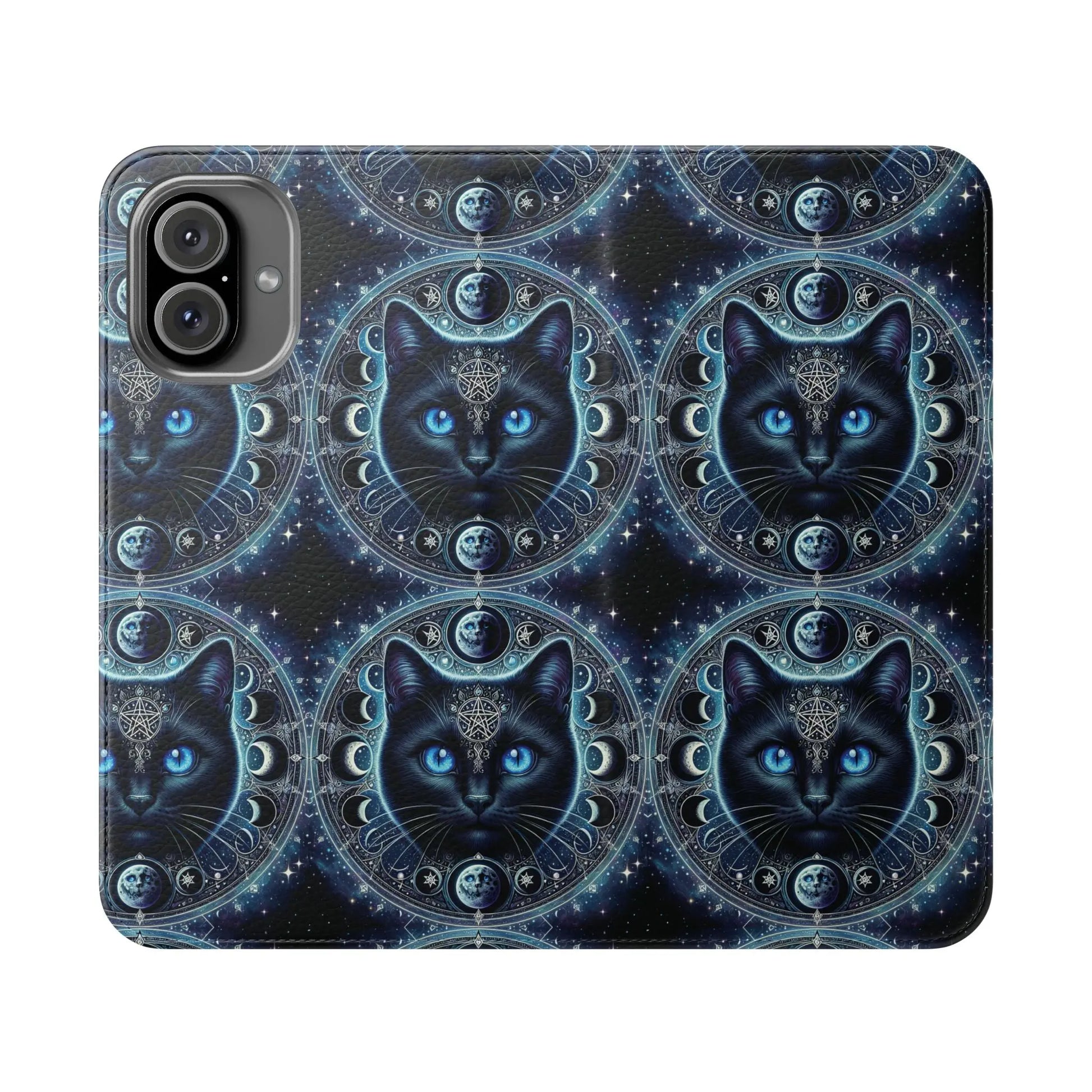 Cosmic Cat Flip Case - Stylish Galaxy Design for Cat Lovers Printify