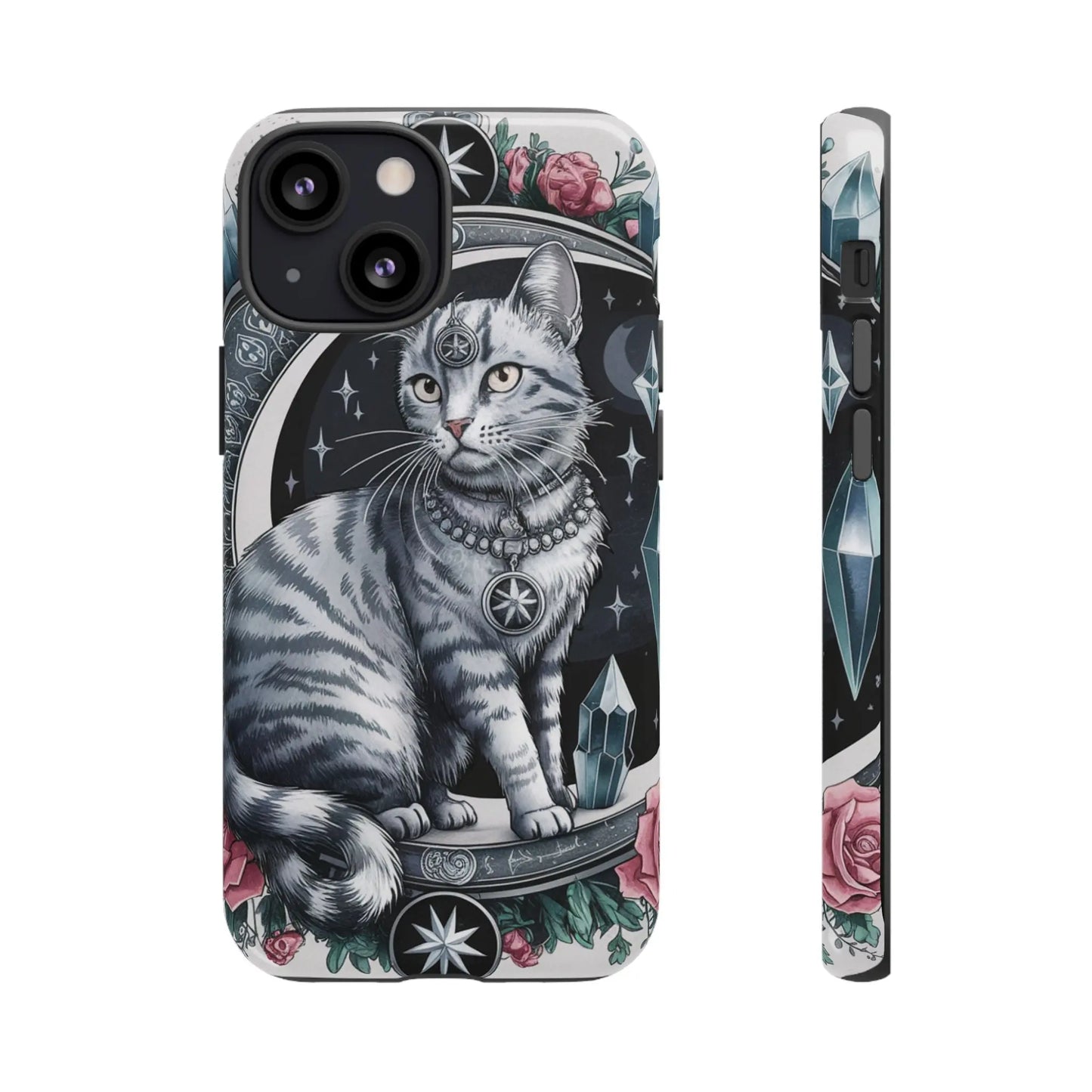 Celestial Pagan Cat iPhone Tough Case – Durable & Mystical Design Printify