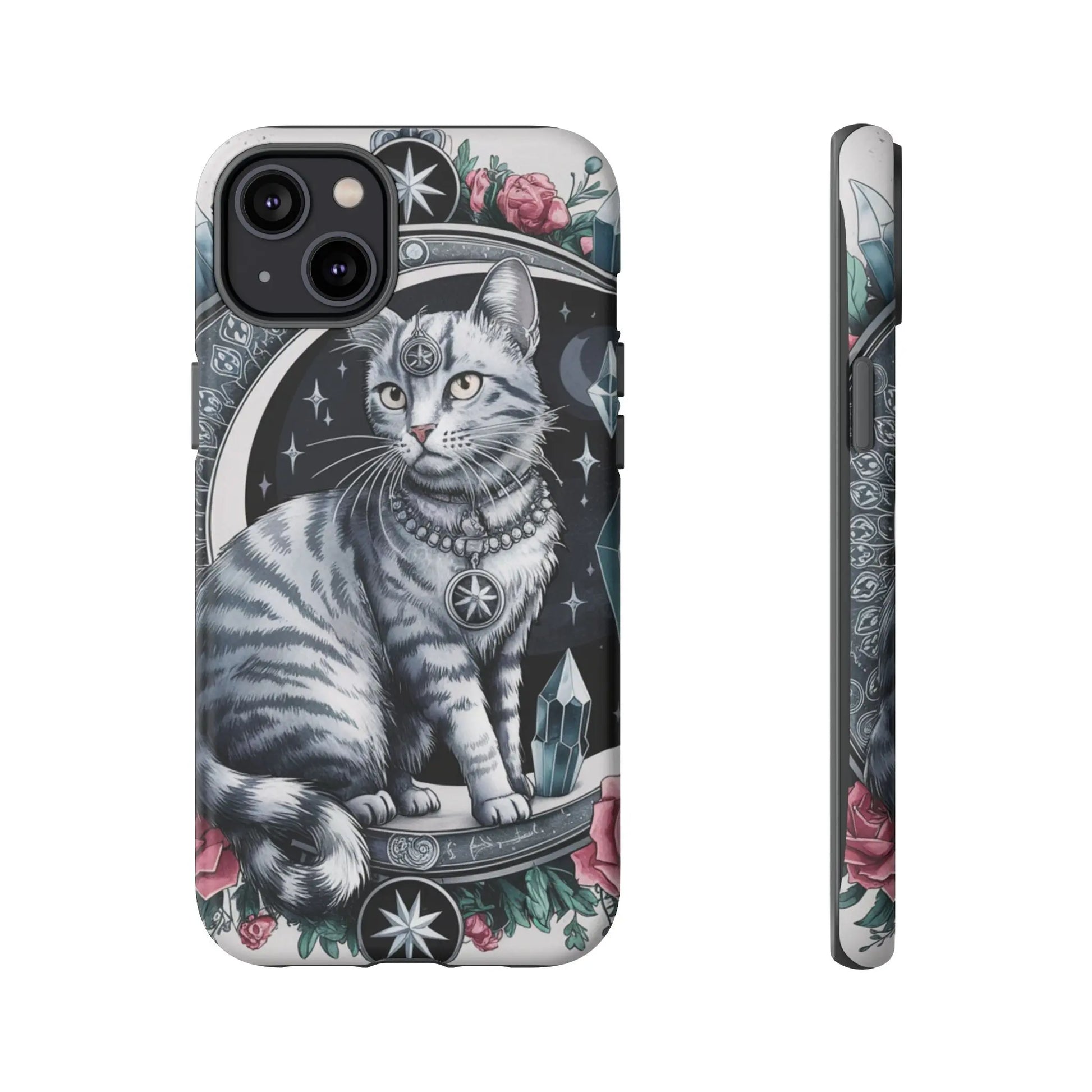 Celestial Pagan Cat iPhone Tough Case – Durable & Mystical Design Printify