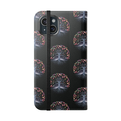 Artistic Tree Design Flip Case for Phones – Stylish & Functional -WitchyPets.com