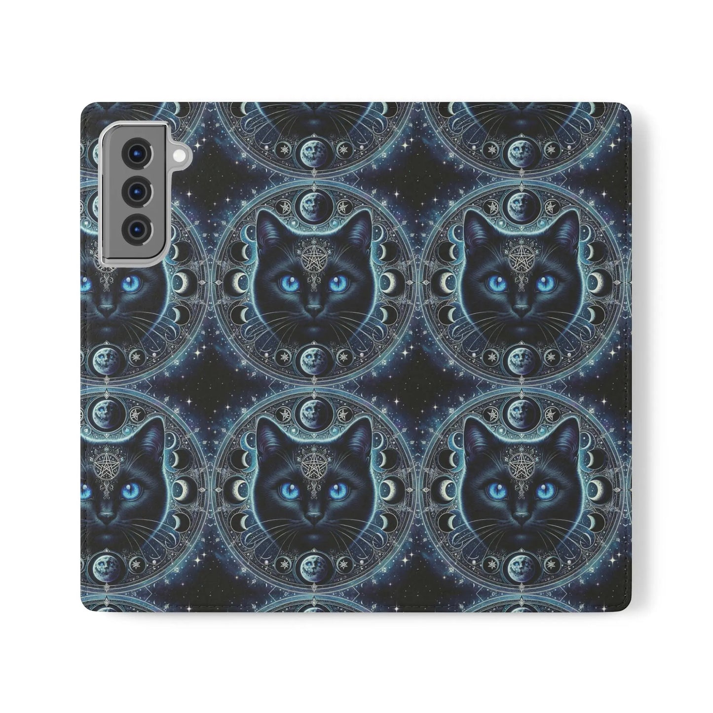 Cosmic Cat Flip Case - Stylish Galaxy Design for Cat Lovers Printify