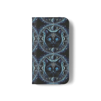 Cosmic Cat Flip Case - Stylish Galaxy Design for Cat Lovers Printify