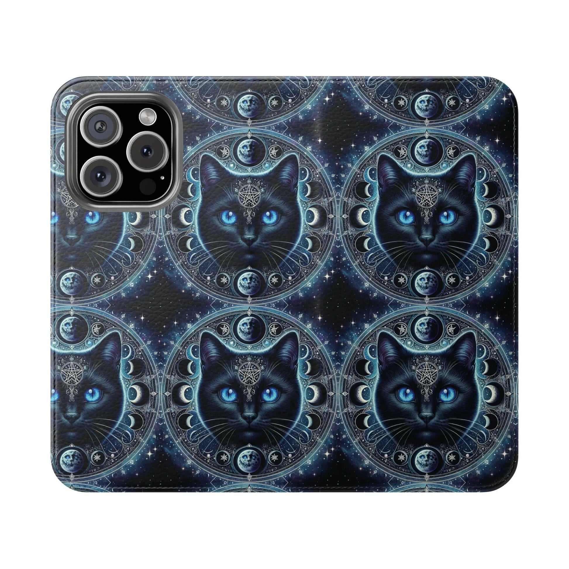 Cosmic Cat Flip Case - Stylish Galaxy Design for Cat Lovers Printify