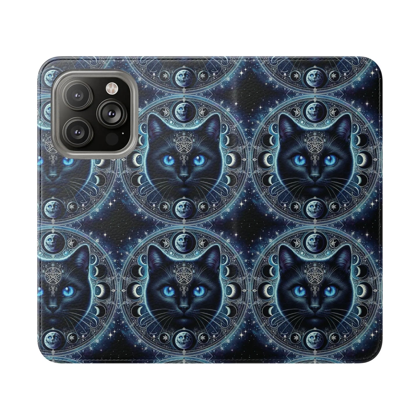 Cosmic Cat Flip Case - Stylish Galaxy Design for Cat Lovers Printify